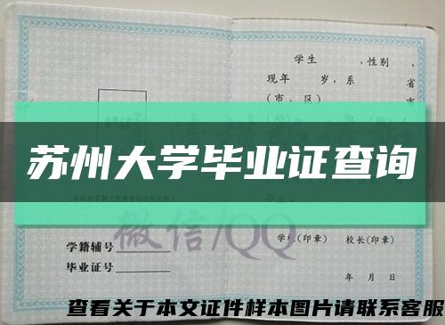 苏州大学毕业证查询缩略图