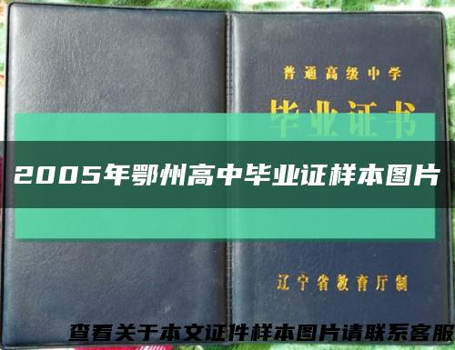 2005年鄂州高中毕业证样本图片缩略图