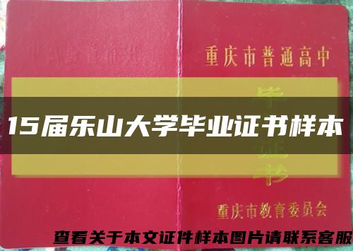 15届乐山大学毕业证书样本缩略图