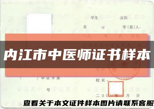 内江市中医师证书样本缩略图