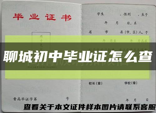 聊城初中毕业证怎么查缩略图