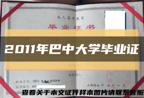 2011年巴中大学毕业证缩略图