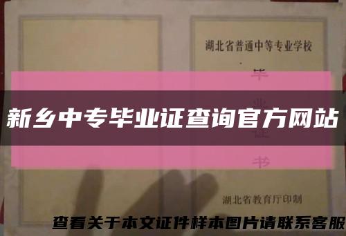 新乡中专毕业证查询官方网站缩略图