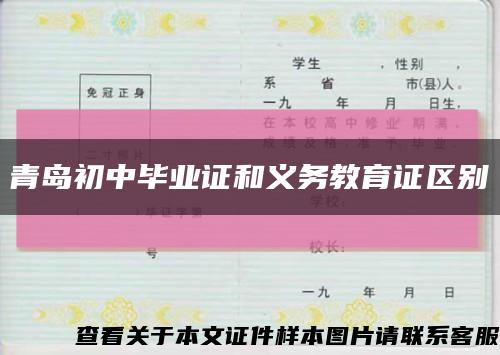 青岛初中毕业证和义务教育证区别缩略图