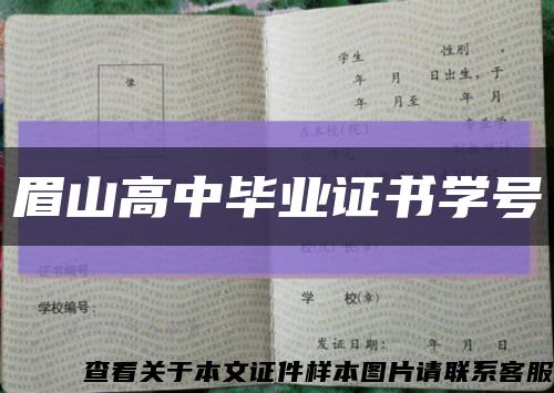 眉山高中毕业证书学号缩略图