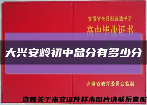 大兴安岭初中总分有多少分缩略图