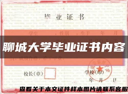 聊城大学毕业证书内容缩略图