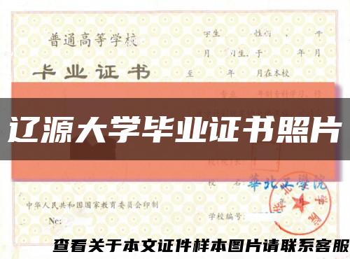 辽源大学毕业证书照片缩略图