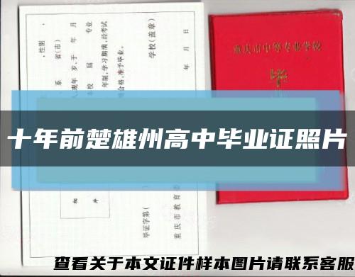 十年前楚雄州高中毕业证照片缩略图