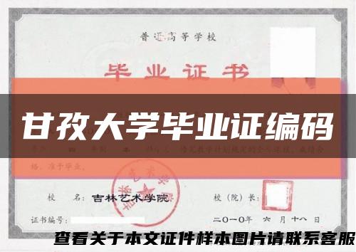 甘孜大学毕业证编码缩略图