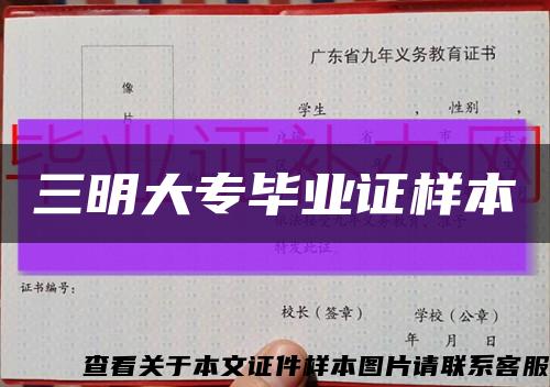 三明大专毕业证样本缩略图