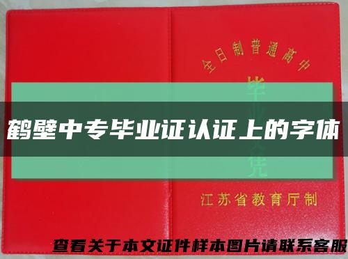 鹤壁中专毕业证认证上的字体缩略图