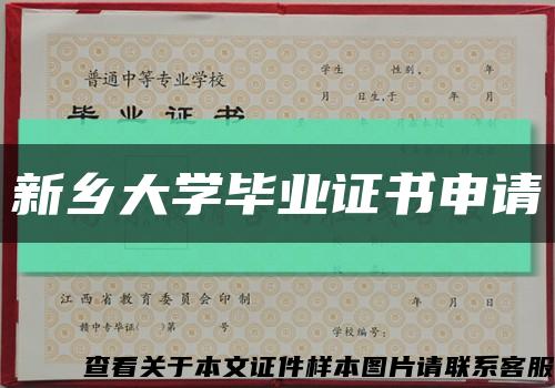 新乡大学毕业证书申请缩略图