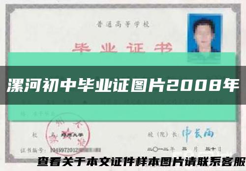 漯河初中毕业证图片2008年缩略图