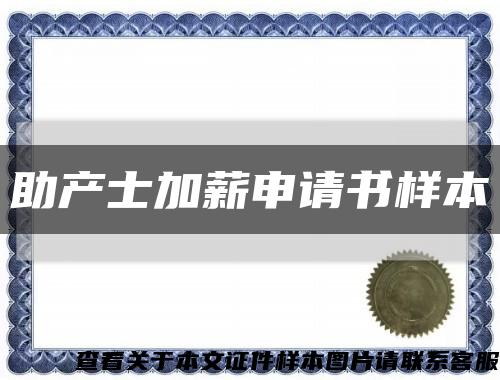 助产士加薪申请书样本缩略图