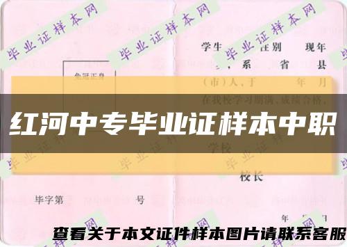 红河中专毕业证样本中职缩略图