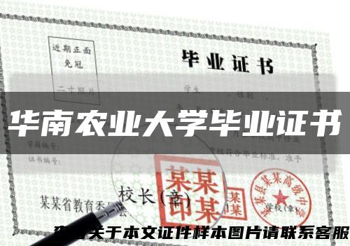 华南农业大学毕业证书缩略图