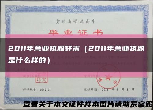 2011年营业执照样本（2011年营业执照是什么样的）缩略图