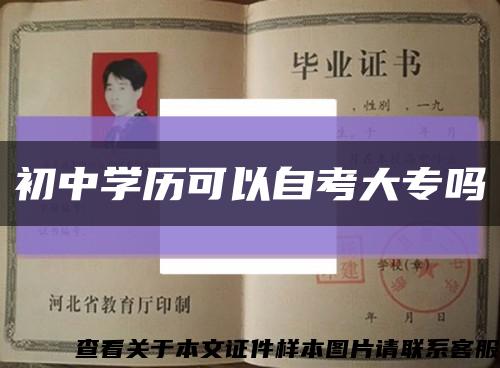 初中学历可以自考大专吗缩略图