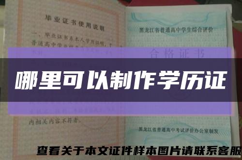 哪里可以制作学历证缩略图