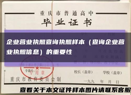 企业营业执照查询执照样本（查询企业营业执照信息）的重要性缩略图