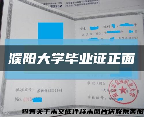 濮阳大学毕业证正面缩略图