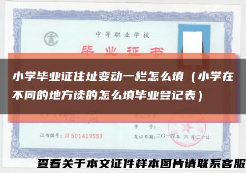 小学毕业证住址变动一栏怎么填（小学在不同的地方读的怎么填毕业登记表）缩略图