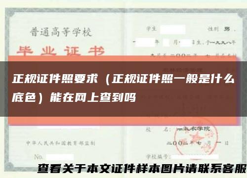 正规证件照要求（正规证件照一般是什么底色）能在网上查到吗缩略图