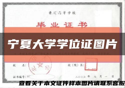 宁夏大学学位证图片缩略图