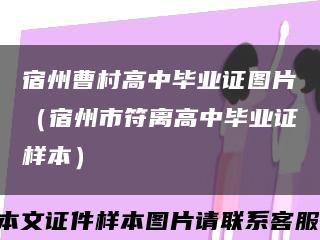 宿州曹村高中毕业证图片（宿州市符离高中毕业证样本）缩略图