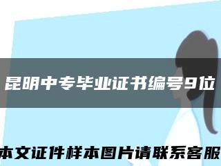 昆明中专毕业证书编号9位缩略图