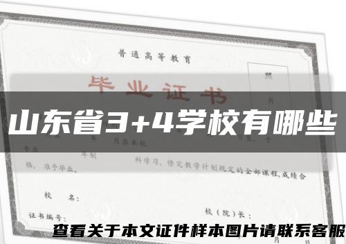 山东省3+4学校有哪些缩略图