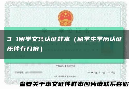 3 1留学文凭认证样本（留学生学历认证原件有几份）缩略图