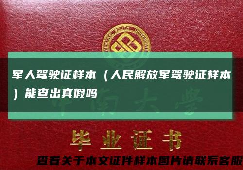 军人驾驶证样本（人民解放军驾驶证样本）能查出真假吗缩略图