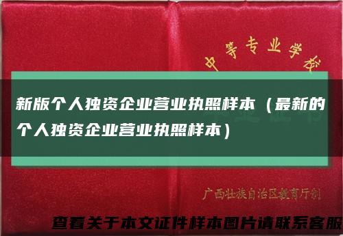 新版个人独资企业营业执照样本（最新的个人独资企业营业执照样本）缩略图