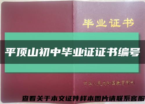 平顶山初中毕业证证书编号缩略图