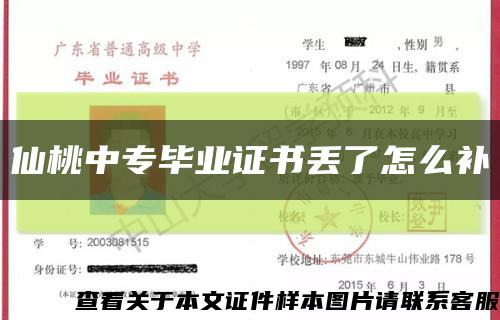 仙桃中专毕业证书丢了怎么补缩略图