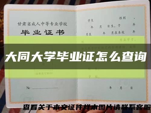 大同大学毕业证怎么查询缩略图