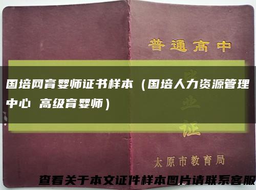 国培网育婴师证书样本（国培人力资源管理中心 高级育婴师）缩略图