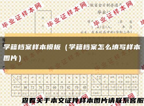 学籍档案样本模板（学籍档案怎么填写样本图片）缩略图