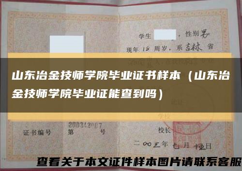 山东冶金技师学院毕业证书样本（山东冶金技师学院毕业证能查到吗）缩略图