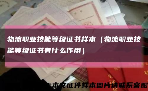 物流职业技能等级证书样本（物流职业技能等级证书有什么作用）缩略图