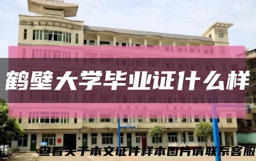 鹤壁大学毕业证什么样缩略图