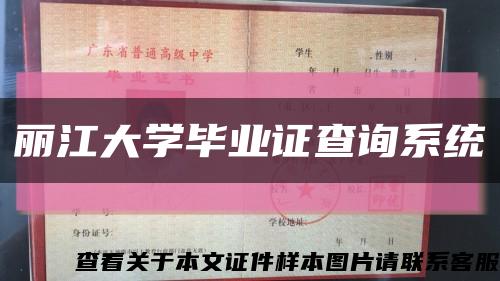 丽江大学毕业证查询系统缩略图