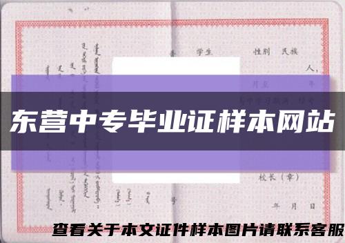 东营中专毕业证样本网站缩略图