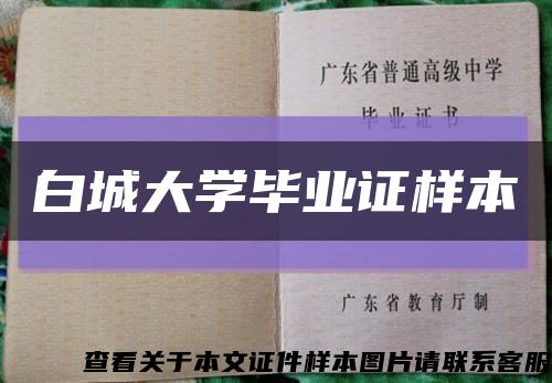 白城大学毕业证样本缩略图