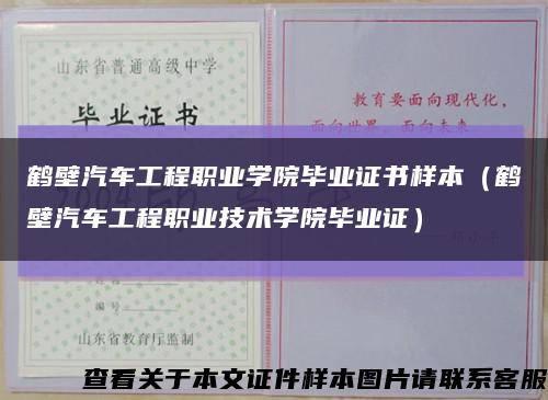 鹤壁汽车工程职业学院毕业证书样本（鹤壁汽车工程职业技术学院毕业证）缩略图