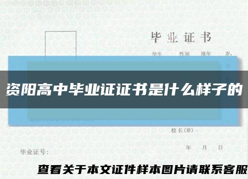 资阳高中毕业证证书是什么样子的缩略图