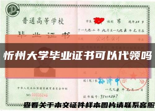 忻州大学毕业证书可以代领吗缩略图