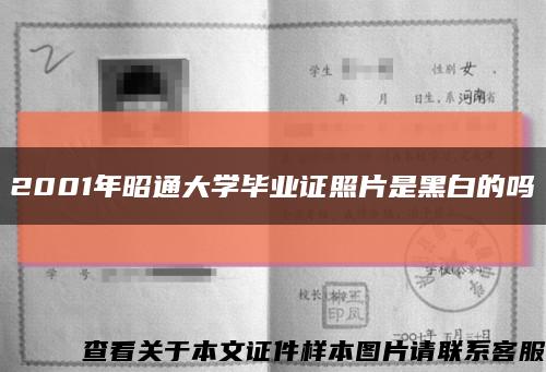 2001年昭通大学毕业证照片是黑白的吗缩略图